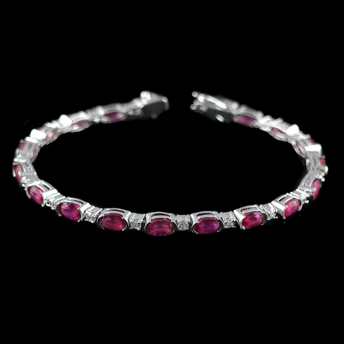 Natural Ruby & White cz  925 Sterling Silver Bracelet | Save 33% - Rajasthan Living 5