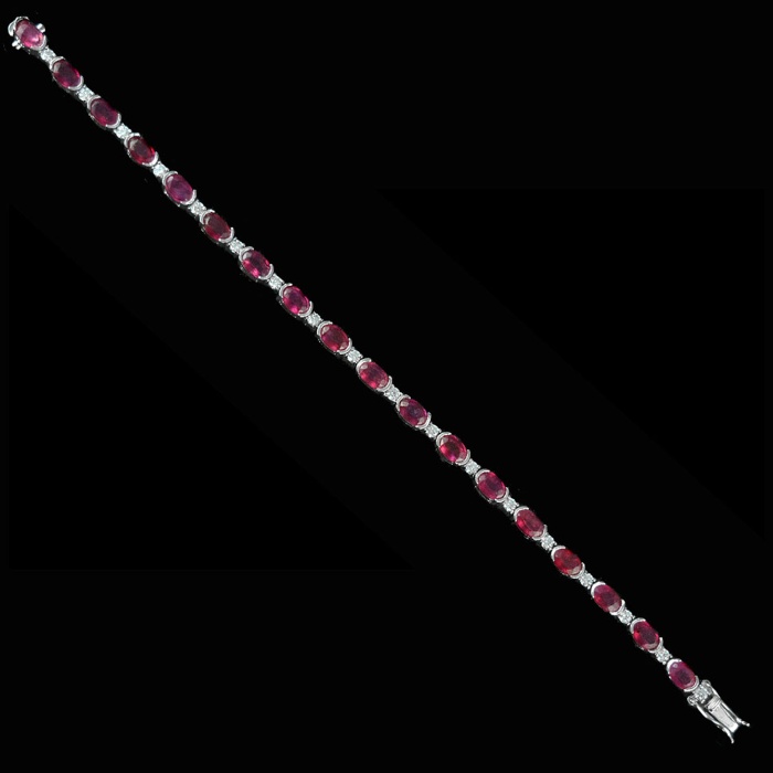 Natural Ruby & White cz  925 Sterling Silver Bracelet | Save 33% - Rajasthan Living 7