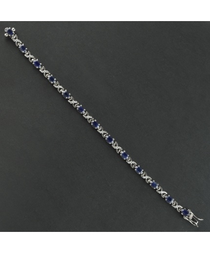 Natural Natural Sapphire/Zircon  925 Sterling Silver Bracelet | Save 33% - Rajasthan Living 7