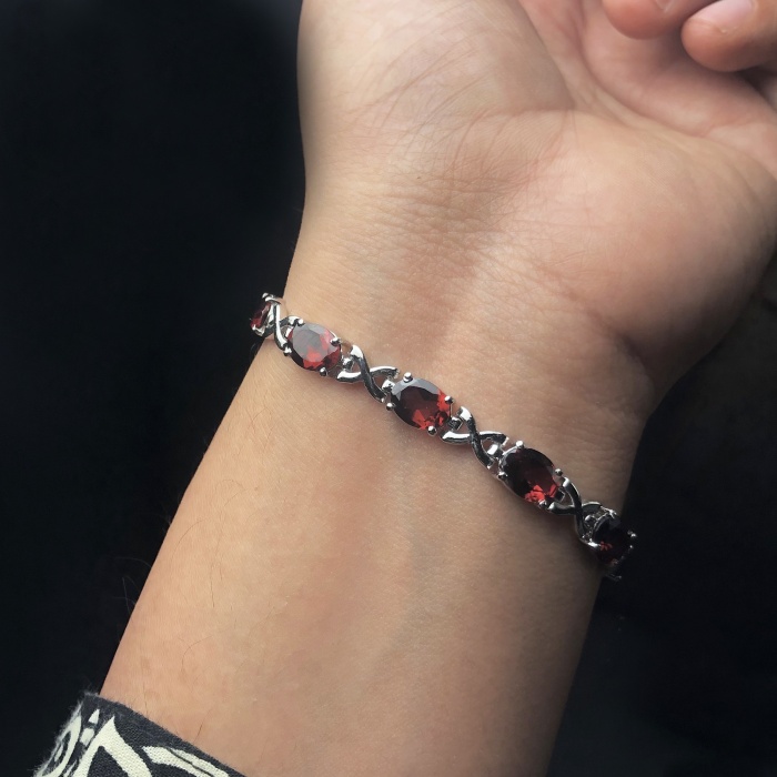 Natural Garnet  925 Sterling Silver Bracelet | Save 33% - Rajasthan Living 8