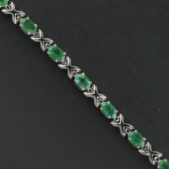 Natural Emerald  925 Sterling Silver Bracelet | Save 33% - Rajasthan Living 5