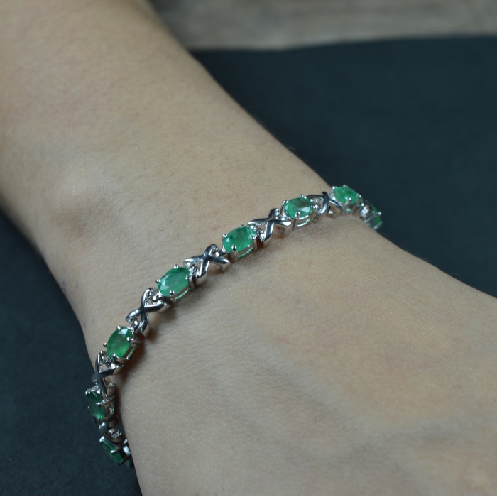 Natural Emerald  925 Sterling Silver Bracelet | Save 33% - Rajasthan Living 8