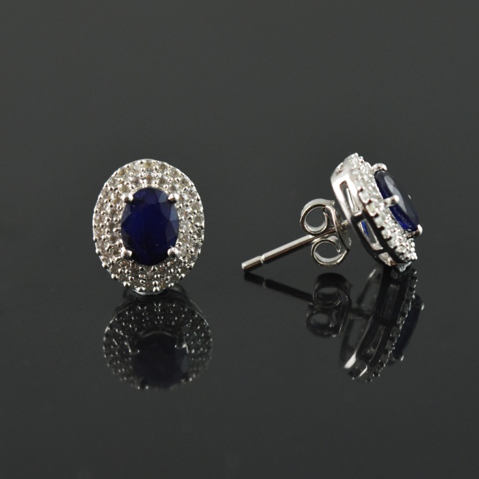 Natural Sapphire/Zircon 925 Sterling Silver Pendent Set | Save 33% - Rajasthan Living 8