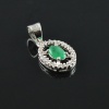 Natural Emerald, Zircon 925 Sterling Silver Pendent Set | Save 33% - Rajasthan Living 17