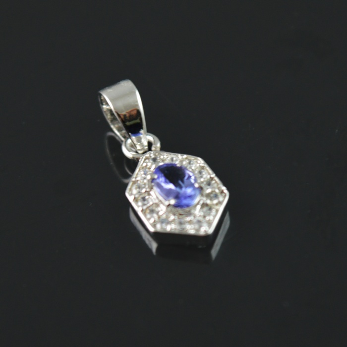 Natural Tenzanite/Zircon 925 Sterling Silver Pendent Set | Save 33% - Rajasthan Living 9