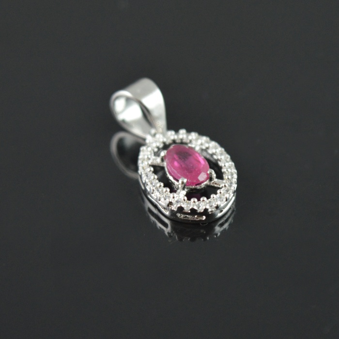 Natural Ruby/Zircon 925 Sterling Silver Pendent Set | Save 33% - Rajasthan Living 10