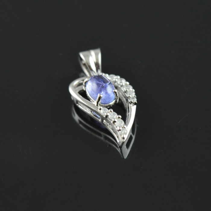 Natural Tenzanite/Zircon 925 Sterling Silver Pendent Set | Save 33% - Rajasthan Living 11