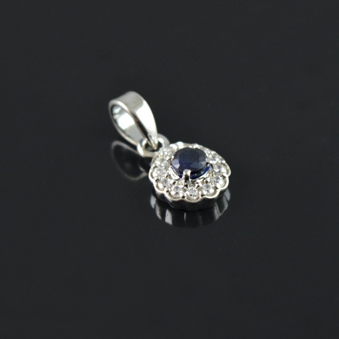 Natural Sapphire/Zircon 925 Sterling Silver Pendent Set | Save 33% - Rajasthan Living 10