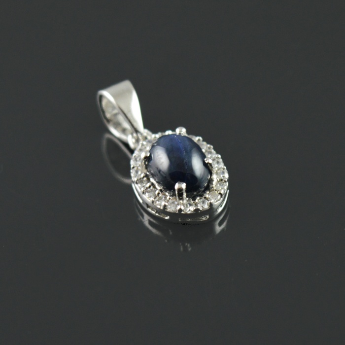 Natural Star Sapphire/Zircon 925 Sterling Silver Pendent Set | Save 33% - Rajasthan Living 11