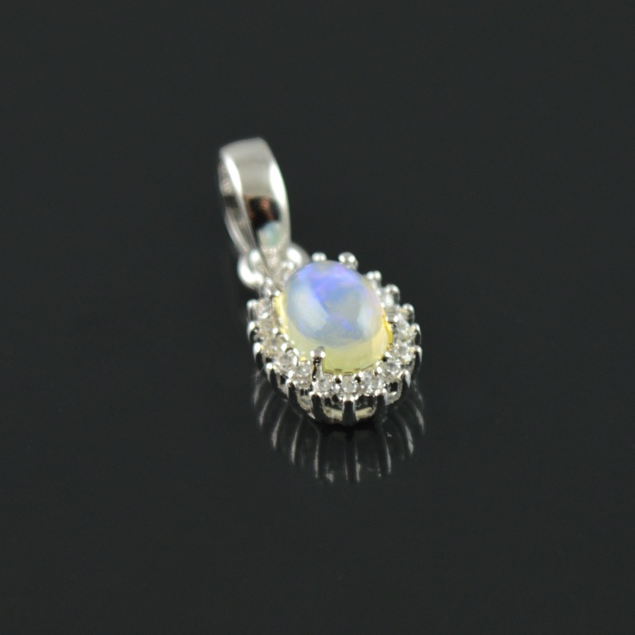 Natural Opal / Zircon 925 Sterling Silver Pendent Set | Save 33% - Rajasthan Living 6