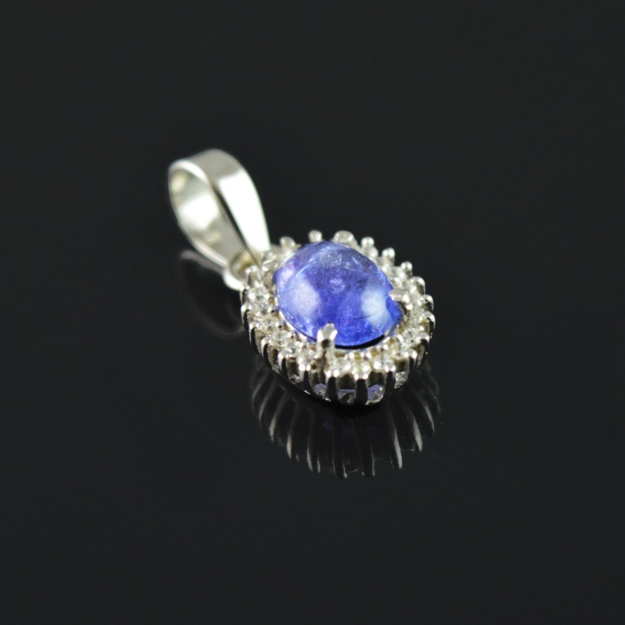 Natural Tenzanite/Zircon 925 Sterling Silver Pendent Set | Save 33% - Rajasthan Living 9