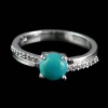 Natural 925 Sterling Silver Turquoise & White cz  Round Cab Ring | Save 33% - Rajasthan Living 8