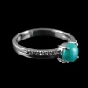 Natural 925 Sterling Silver Turquoise & White cz  Round Cab Ring | Save 33% - Rajasthan Living 10