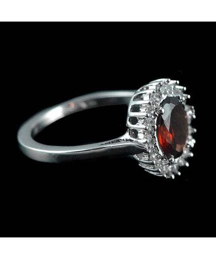 Natural925 Sterling Silver Garnet & White cz Oval Ring | Save 33% - Rajasthan Living 3