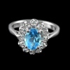 Natural 925 Sterling Silver Blue Topaz & White cz Oval Ring | Save 33% - Rajasthan Living 8