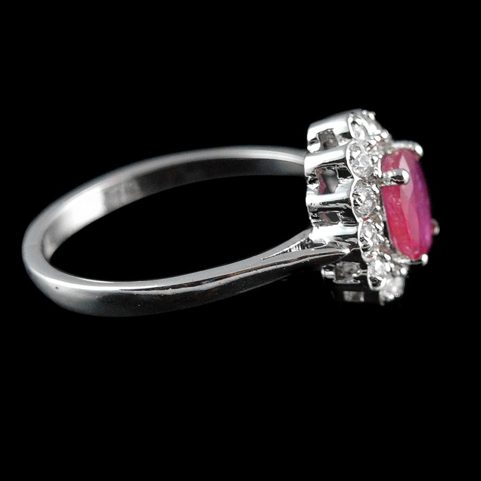 Natural 925 Sterling Silver Ruby, White cz Oval Ring | Save 33% - Rajasthan Living 6