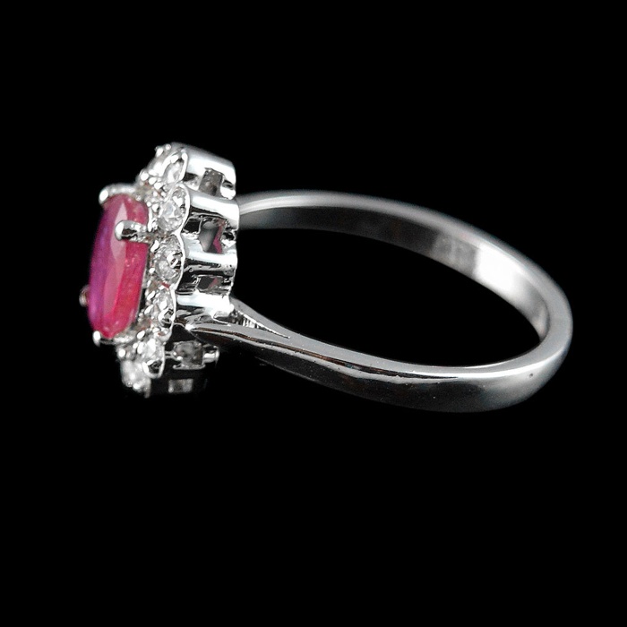 Natural 925 Sterling Silver Ruby, White cz Oval Ring | Save 33% - Rajasthan Living 7