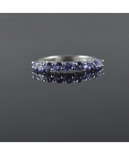 Natural 925 Sterling Silver Tanzanite Round Ring | Save 33% - Rajasthan Living