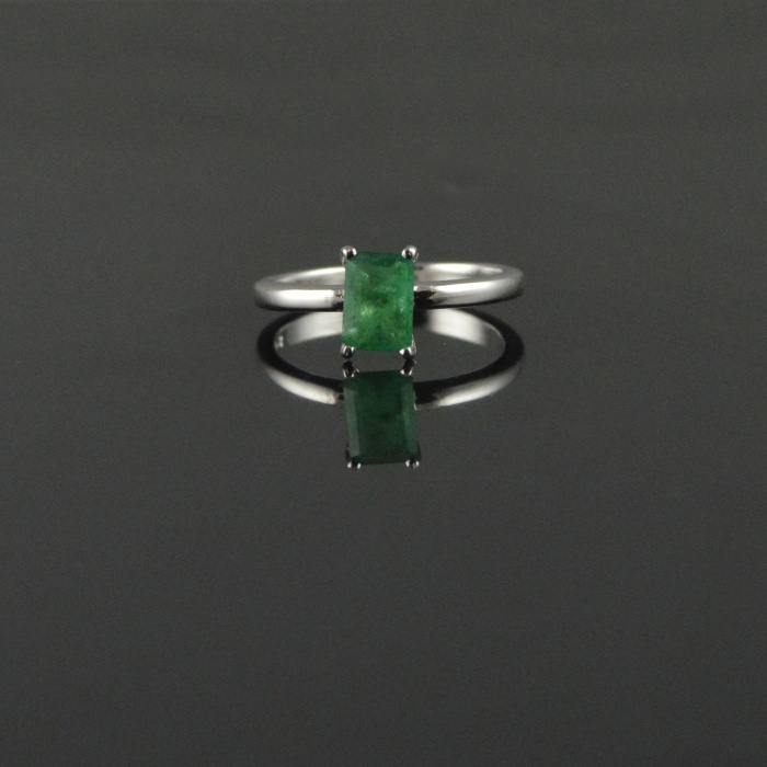 Natural 925 Sterling Silver Emerald Oct Plain Ring | Save 33% - Rajasthan Living 5