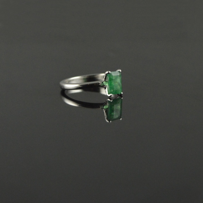 Natural 925 Sterling Silver Emerald Oct Plain Ring | Save 33% - Rajasthan Living 10