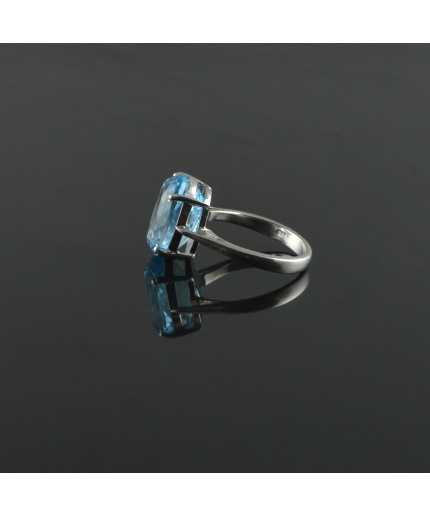 Natural 925 Sterling Silver Blue Topaz Oval Ring | Save 33% - Rajasthan Living 3