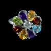 Natural 925 Sterling Silver Garnet, Peridot, Amethyst, Citrine, Blue Topaz, cz Pear Ring | Save 33% - Rajasthan Living 9