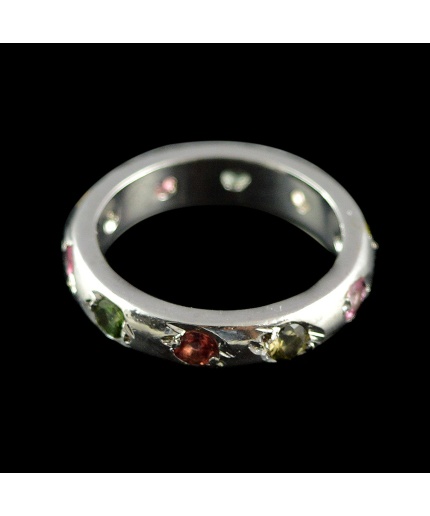 Natural 925 Sterling Silver Tourmaline  Round Ring | Save 33% - Rajasthan Living 3