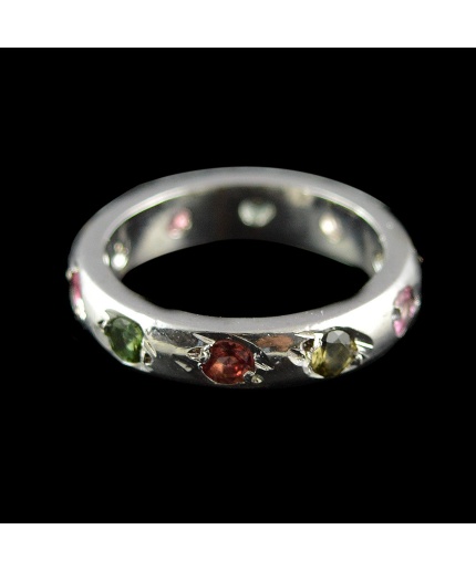 Natural 925 Sterling Silver Tourmaline  Round Ring | Save 33% - Rajasthan Living