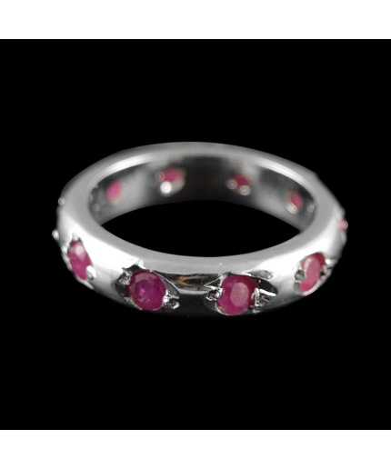 Natural 925 Sterling Silver Ruby Round Ring | Save 33% - Rajasthan Living 5