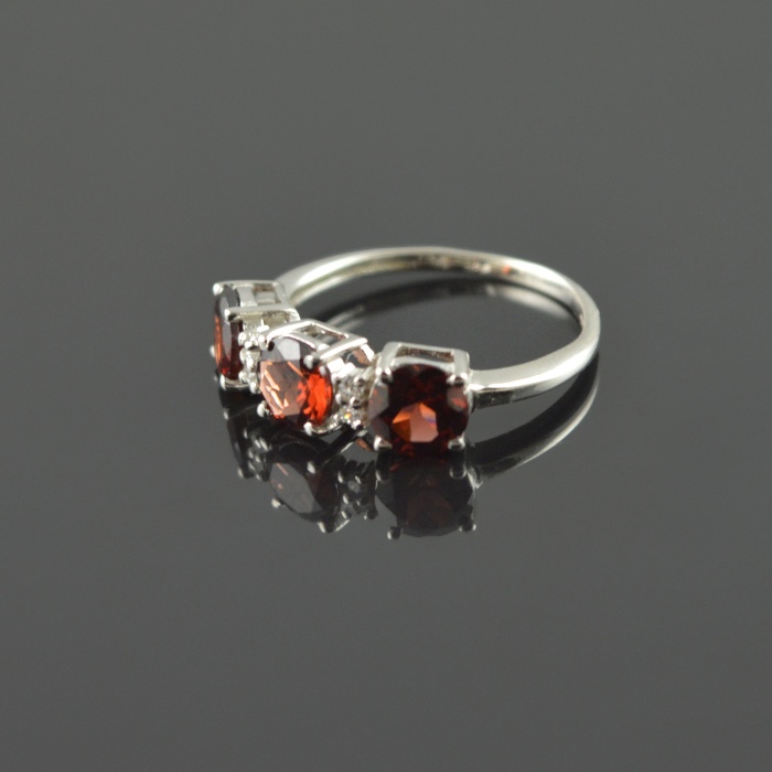 Natural 925 Sterling Silver Garnet/Zircon Round Ring | Save 33% - Rajasthan Living 6