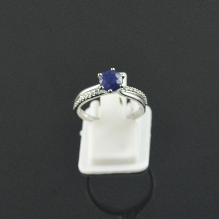 Natural 925 Sterling Silver Diffuse Sapphire/Zircon Round Ring | Save 33% - Rajasthan Living 11