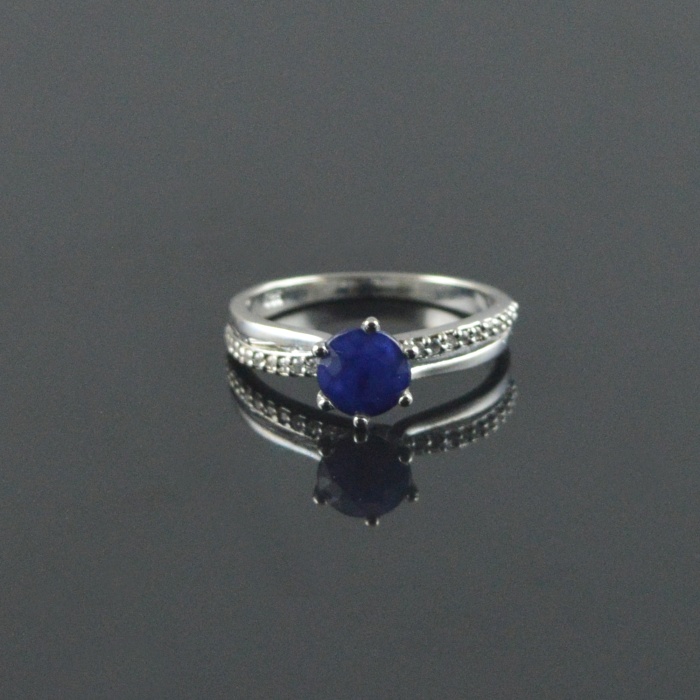 Natural 925 Sterling Silver Diffuse Sapphire/Zircon Round Ring | Save 33% - Rajasthan Living 5