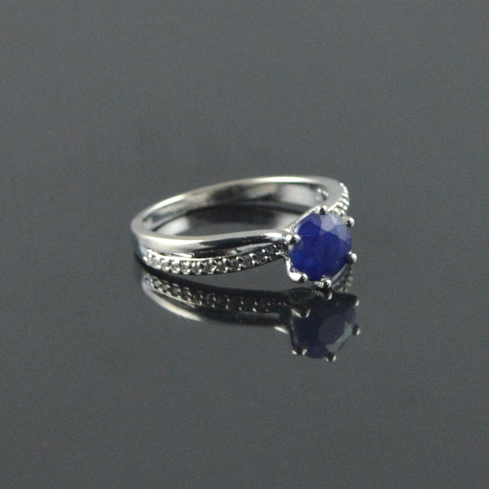 Natural 925 Sterling Silver Diffuse Sapphire/Zircon Round Ring | Save 33% - Rajasthan Living 10