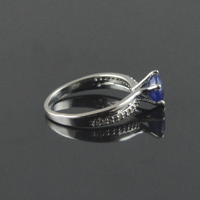 Natural 925 Sterling Silver Diffuse Sapphire/Zircon Round Ring | Save 33% - Rajasthan Living 9