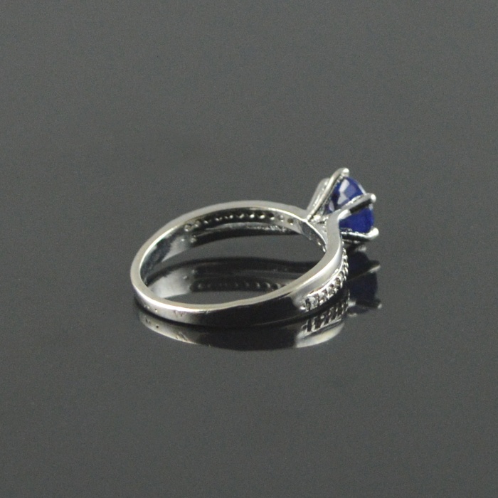 Natural 925 Sterling Silver Diffuse Sapphire/Zircon Round Ring | Save 33% - Rajasthan Living 8