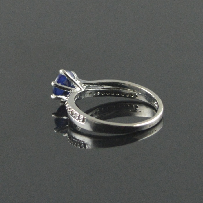 Natural 925 Sterling Silver Diffuse Sapphire/Zircon Round Ring | Save 33% - Rajasthan Living 6