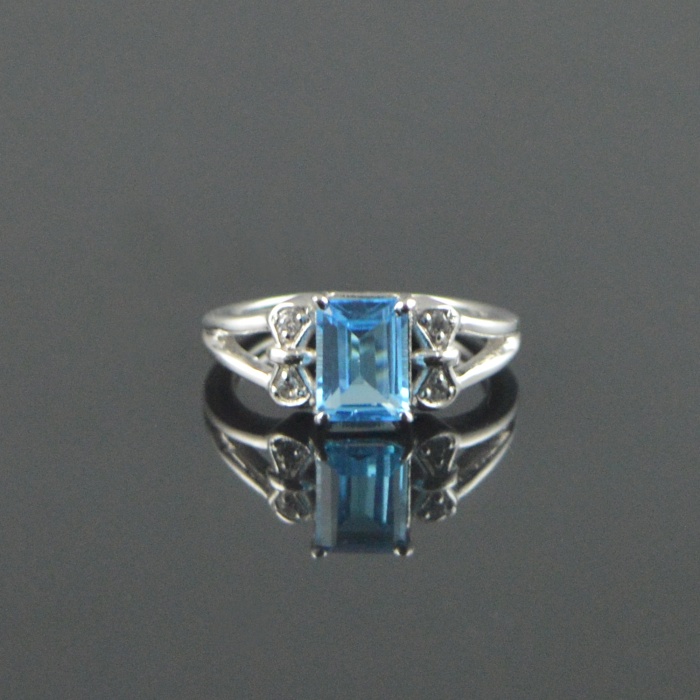 Natural 925 Sterling Silver Blue Topaz/Zircon Octagon Ring | Save 33% - Rajasthan Living 5