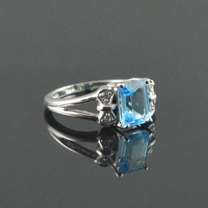 Natural 925 Sterling Silver Blue Topaz/Zircon Octagon Ring | Save 33% - Rajasthan Living 11