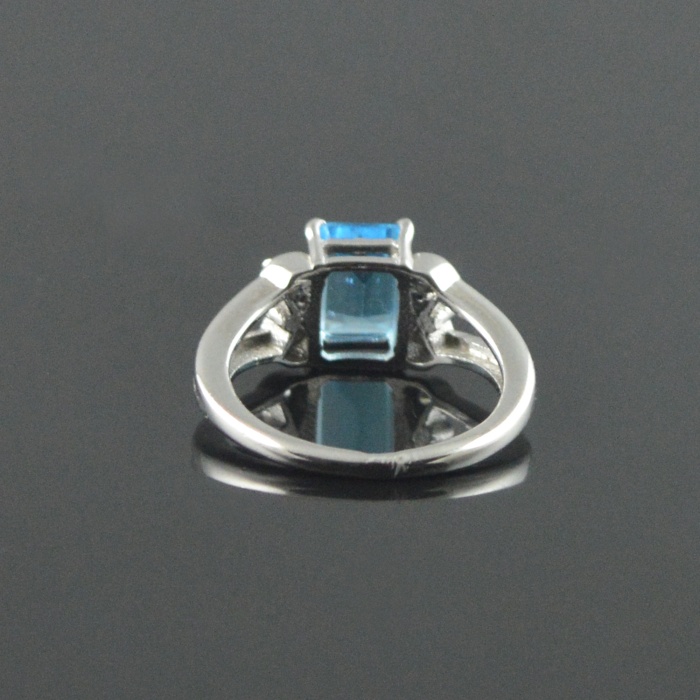 Natural 925 Sterling Silver Blue Topaz/Zircon Octagon Ring | Save 33% - Rajasthan Living 8