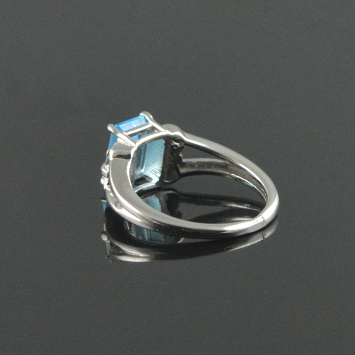 Natural 925 Sterling Silver Blue Topaz/Zircon Octagon Ring | Save 33% - Rajasthan Living 7