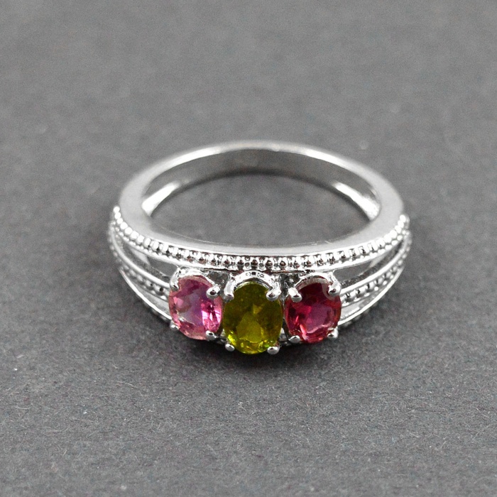 Natural 925 Sterling Silver Tourmaline & White cz Oval Ring | Save 33% - Rajasthan Living 5