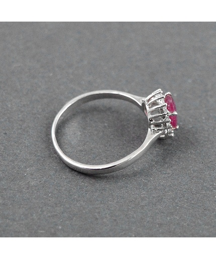 Natural 925 Sterling Silver Ruby, cz Oval Ring | Save 33% - Rajasthan Living 3