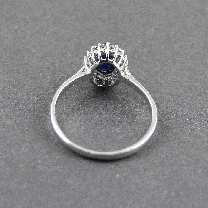 Natural 925 Sterling Silver Sapphire, cz Oval Ring | Save 33% - Rajasthan Living 7