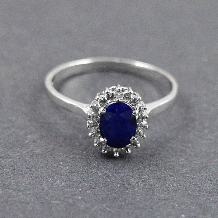 Natural 925 Sterling Silver Sapphire, cz Oval Ring | Save 33% - Rajasthan Living 5