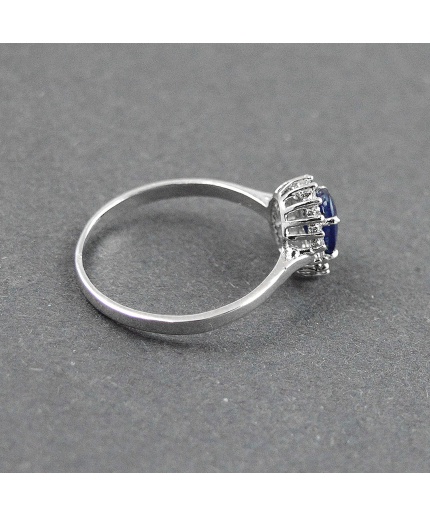 Natural 925 Sterling Silver Sapphire, cz Oval Ring | Save 33% - Rajasthan Living 3