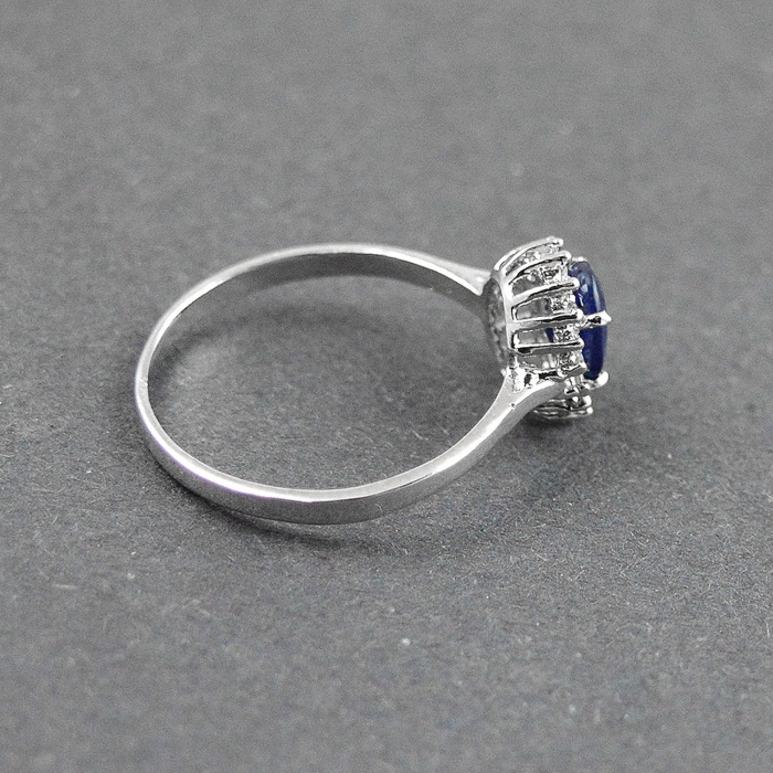 Natural 925 Sterling Silver Sapphire, cz Oval Ring | Save 33% - Rajasthan Living 6