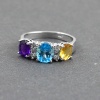 Natural 925 Sterling Silver Blue Topaz, Citrine, Amethyst, cz Oval Ring | Save 33% - Rajasthan Living 8