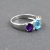 Natural 925 Sterling Silver Blue Topaz, Citrine, Amethyst, cz Oval Ring | Save 33% - Rajasthan Living 10