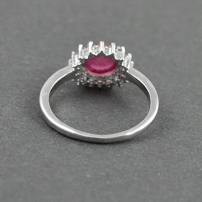 Natural 925 Sterling Silver Ruby, cz Round Ring | Save 33% - Rajasthan Living 8