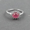 Natural 925 Sterling Silver Ruby, cz Round Ring | Save 33% - Rajasthan Living 9